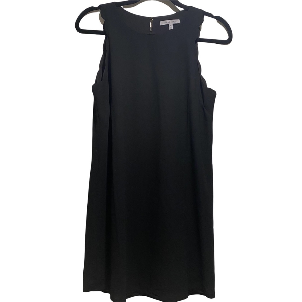 Naked Zebra Black Scalloped Racer Dress